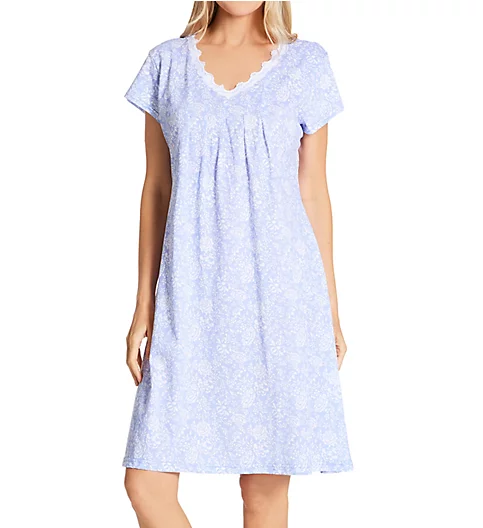 La Cera Cotton Knit Short Sleeve Sleepshirt 1536C