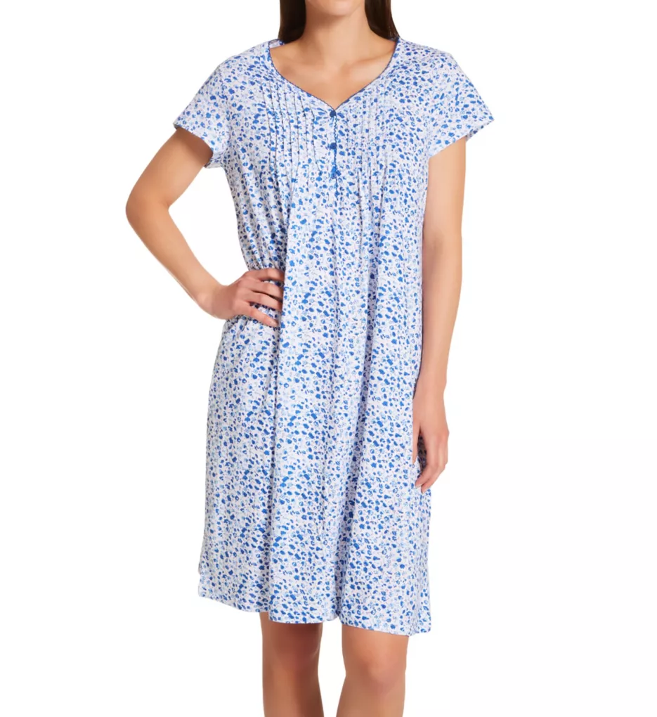 La Cera Cotton Knit Short Sleeve Sleepshirt 1555C