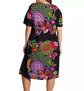 Plus 100% Cotton Bold Knit Lounge Dress