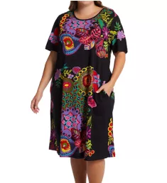 Plus 100% Cotton Bold Knit Lounge Dress