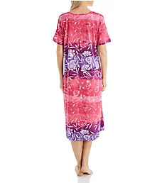 100% Cotton Knit Short Sleeve Lounge Dress Raspberry XL
