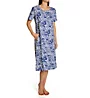 La Cera 100% Cotton Knit Short Sleeve Lounge Dress 2523 - Image 1