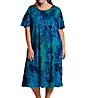 La Cera Plus 100% Cotton Knit Short Sleeve Lounge Dress 2523X - Image 1