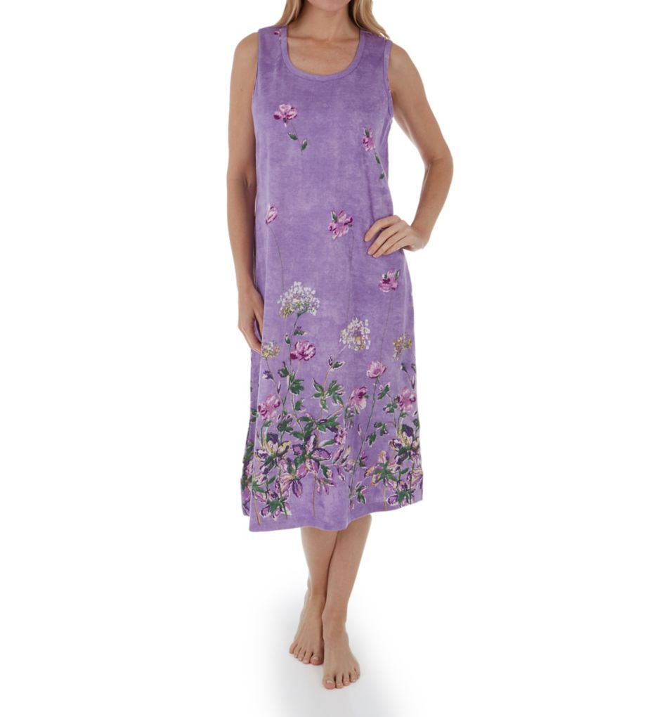 100% Cotton Lavender Garden Knit Dress-fs