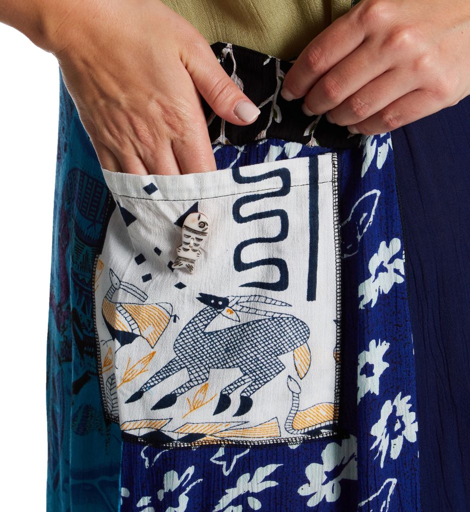 La Cera Plus Button Front Patchwork Rayon Lounge Dress 2746X - Image 5