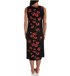 Sleeveless Rayon Floral Lounge Dress Black/Red S
