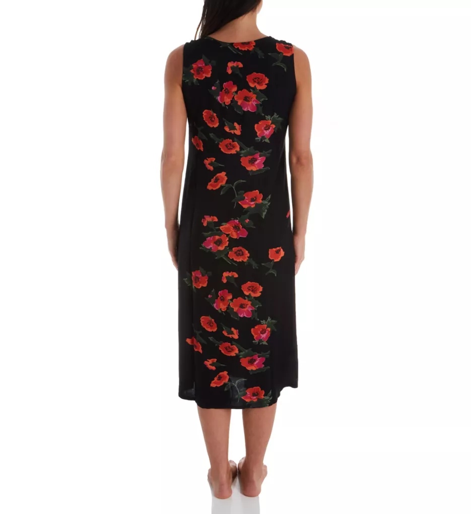 La Cera Sleeveless Rayon Floral Lounge Dress 2771 - Image 2
