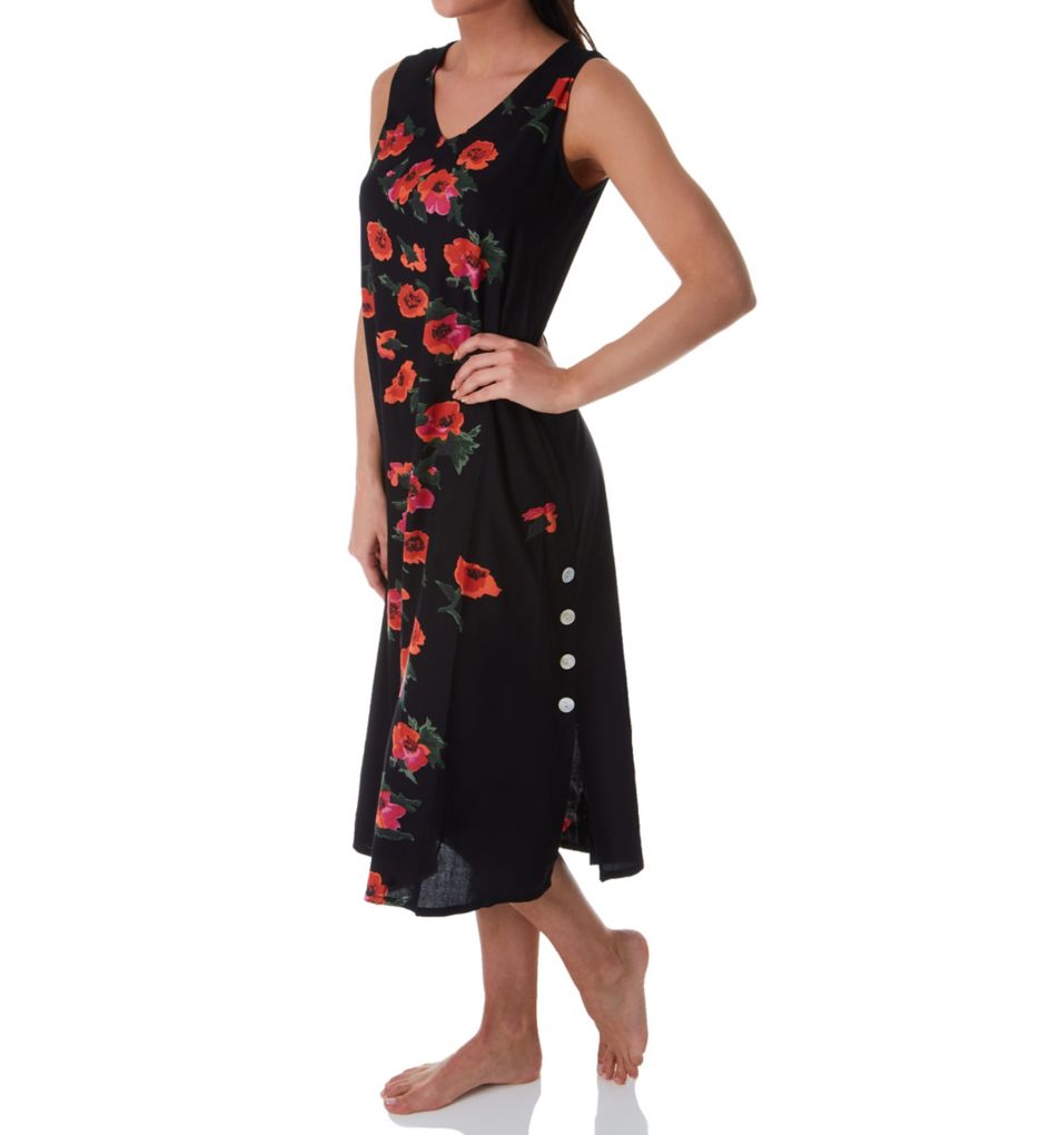 Sleeveless Rayon Floral Lounge Dress