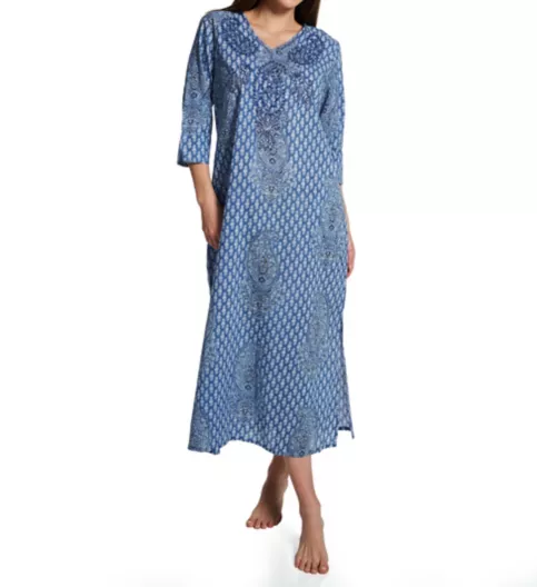 La Cera 100% Cotton Sequin Caftan 3002