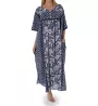 La Cera 100% Cotton Block Pattern Caftan 3004 - Image 1