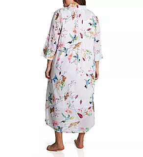 Plus 100% Cotton Voile Lined Hummingbird Caftan