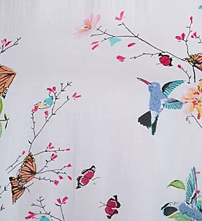 Plus 100% Cotton Voile Lined Hummingbird Caftan