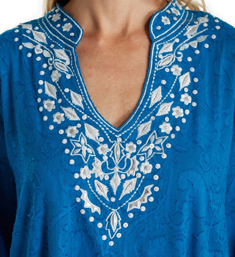 100 Cotton Woven Embroidered Jacquard Caftan