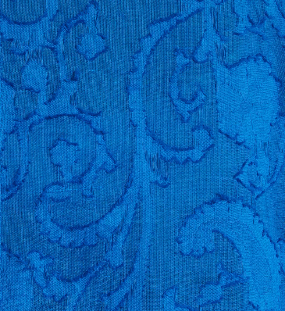 Plus 100% Cotton Woven Embroidered Jacquard Caftan Royal 1X