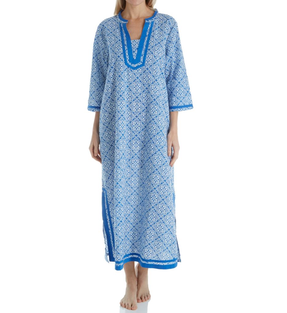 La Cera 100% Cotton Woven Tile Print Caftan 32681 - Image 1