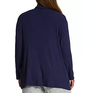 Plus Comfort Cascade Cardigan Denim 1X