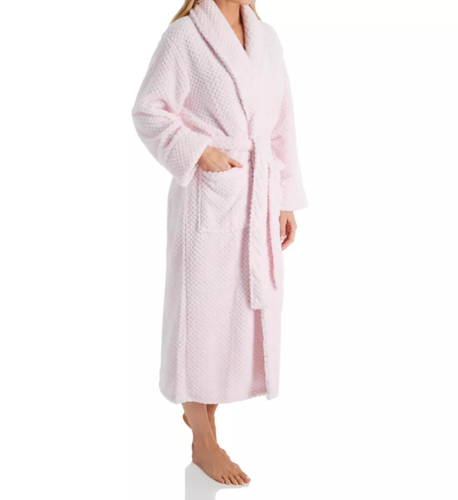 100% Polyester Honeycomb Fleece Robe Pink S