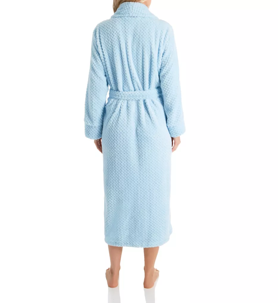 100% Polyester Honeycomb Fleece Robe Blue S