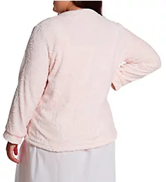 Plus 100% Polyester Fleece Bed Jacket Pink 1X