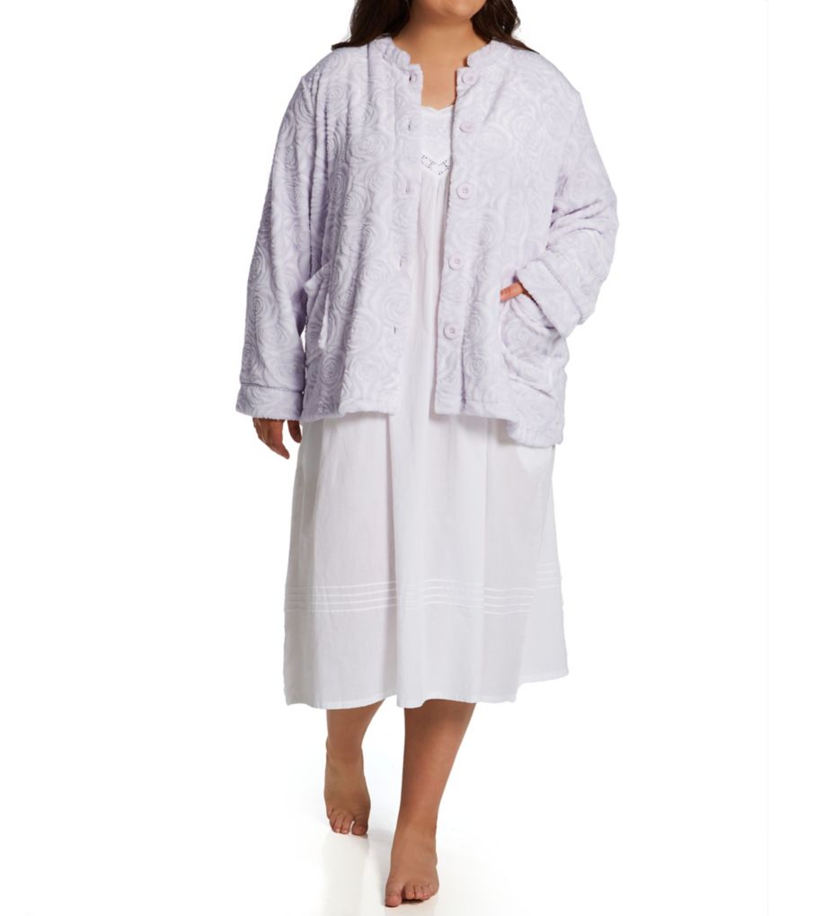 Plus 100% Polyester Fleece Bed Jacket-cs2