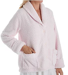 100% Polyester Honeycomb Fleece Bed Jacket Pink S