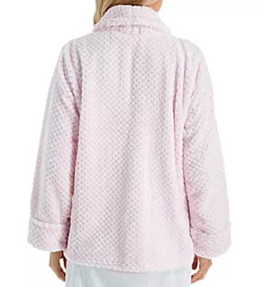 100% Polyester Honeycomb Fleece Bed Jacket Pink S