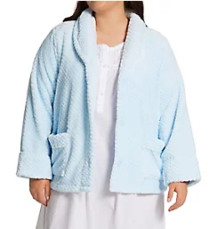 Plus 100% Polyester Honeycomb Fleece Bed Jacket Blue 1X