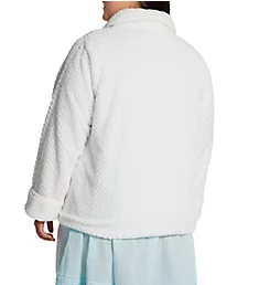 Plus 100% Polyester Honeycomb Fleece Bed Jacket White 1X
