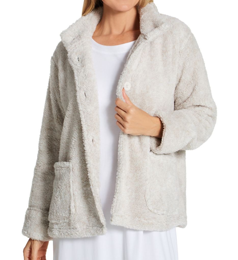 100 Polyester Fleece Bed Jacket Taupe M