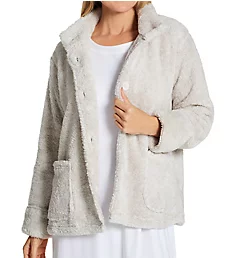 100% Polyester Fleece Bed Jacket Taupe S