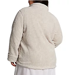 Plus 100% Polyester Fleece Bed Jacket Taupe 1X