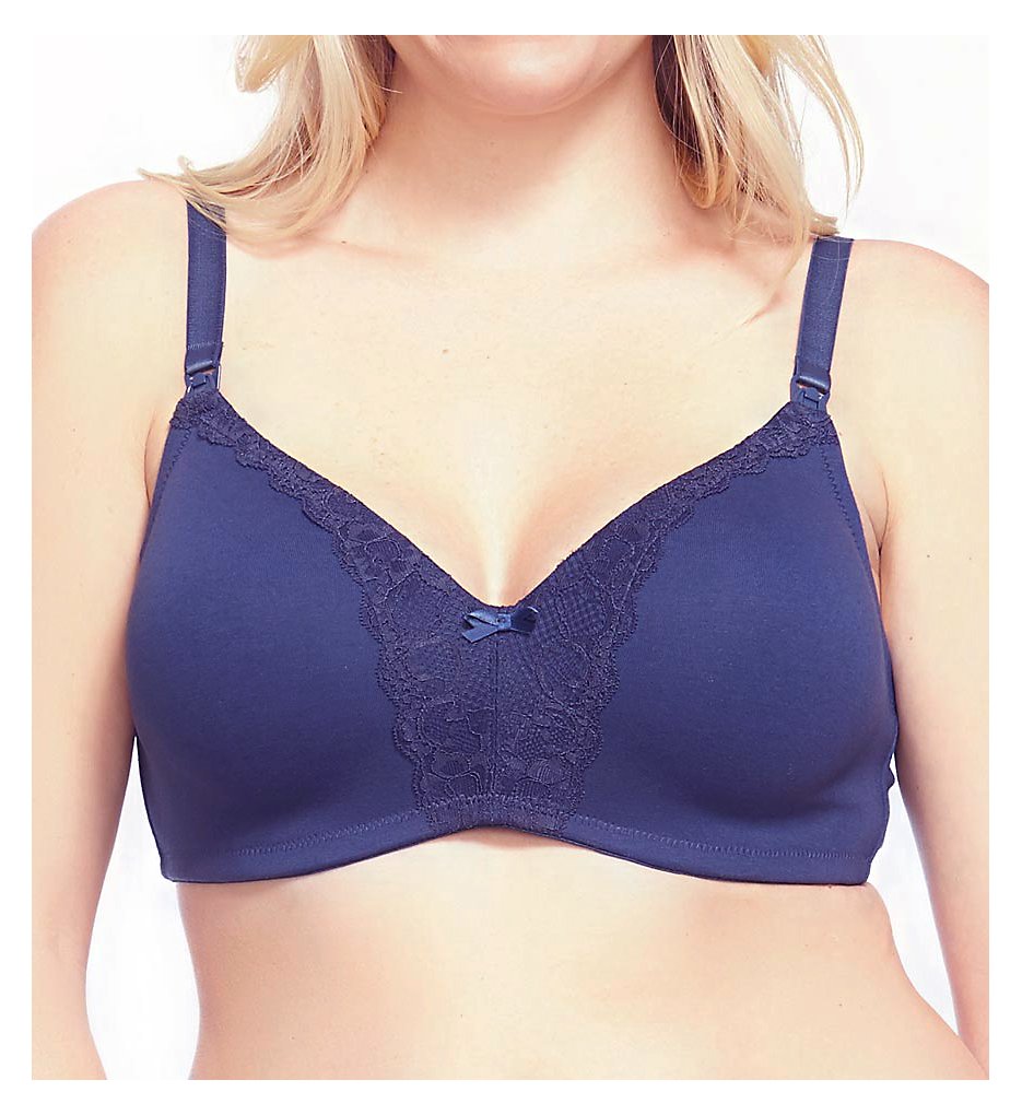 La Leche League (2167758): La Leche League 4502 Heavenly Wireless Padded Nursing Bra with Lace (Navy 34DD) La Leche League (2167758): La Leche League 4502 Heavenly Wireless Padded Nursing Bra with Lace (Navy 34DD)