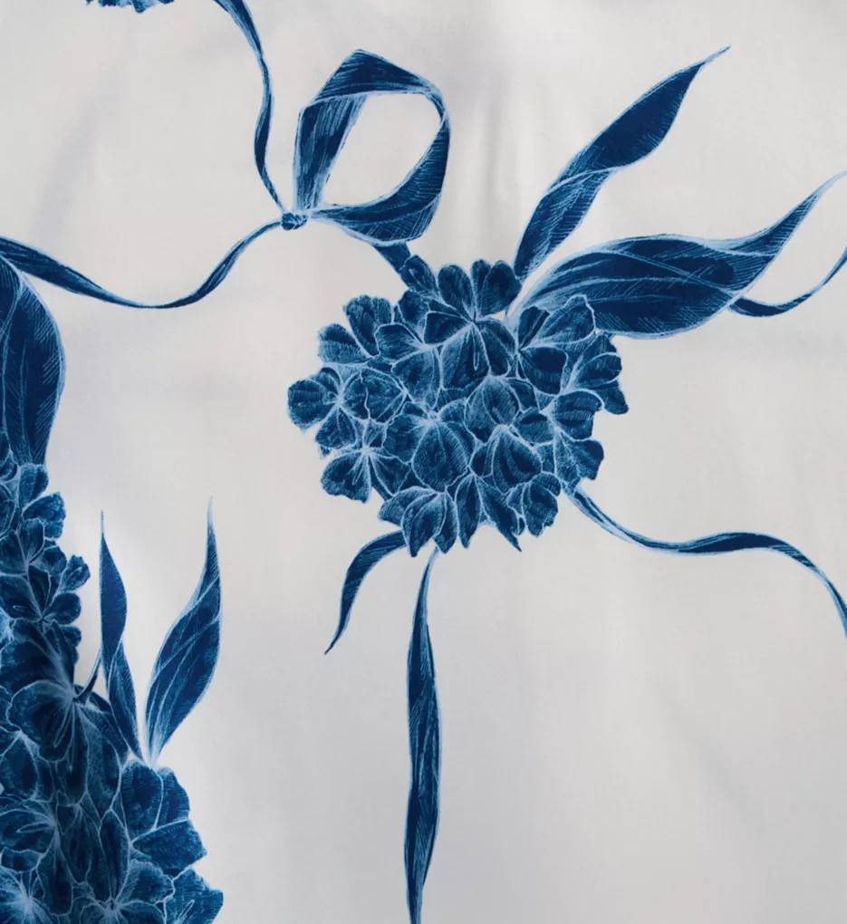 Seta Silk Printed Chemise Off White/Dusty Blue XS