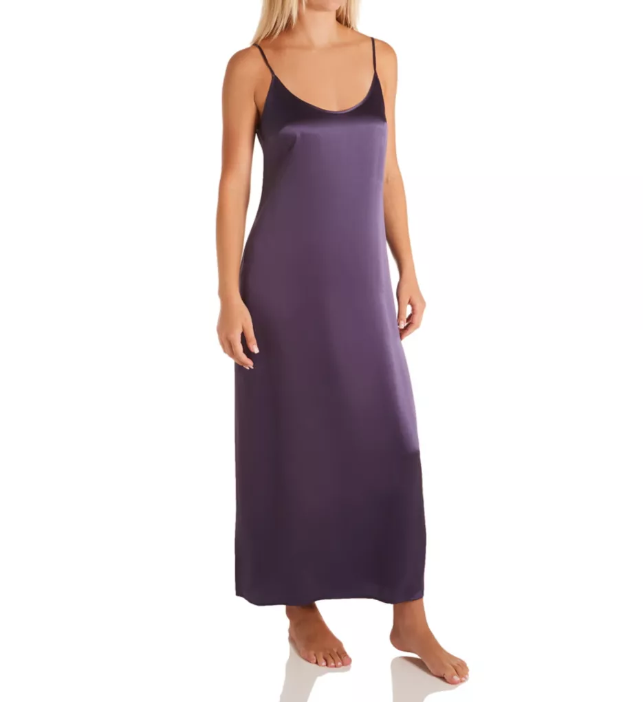 Seta Silk Long Nightgown Dusty Violet XS