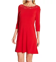 Layla 3/4 Sleeve Short Nightgown Red Tango XS