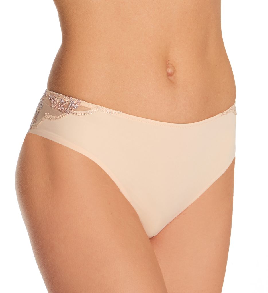 Microfiber and Lace Sleek Back Bikini Panty - Orchid Petal