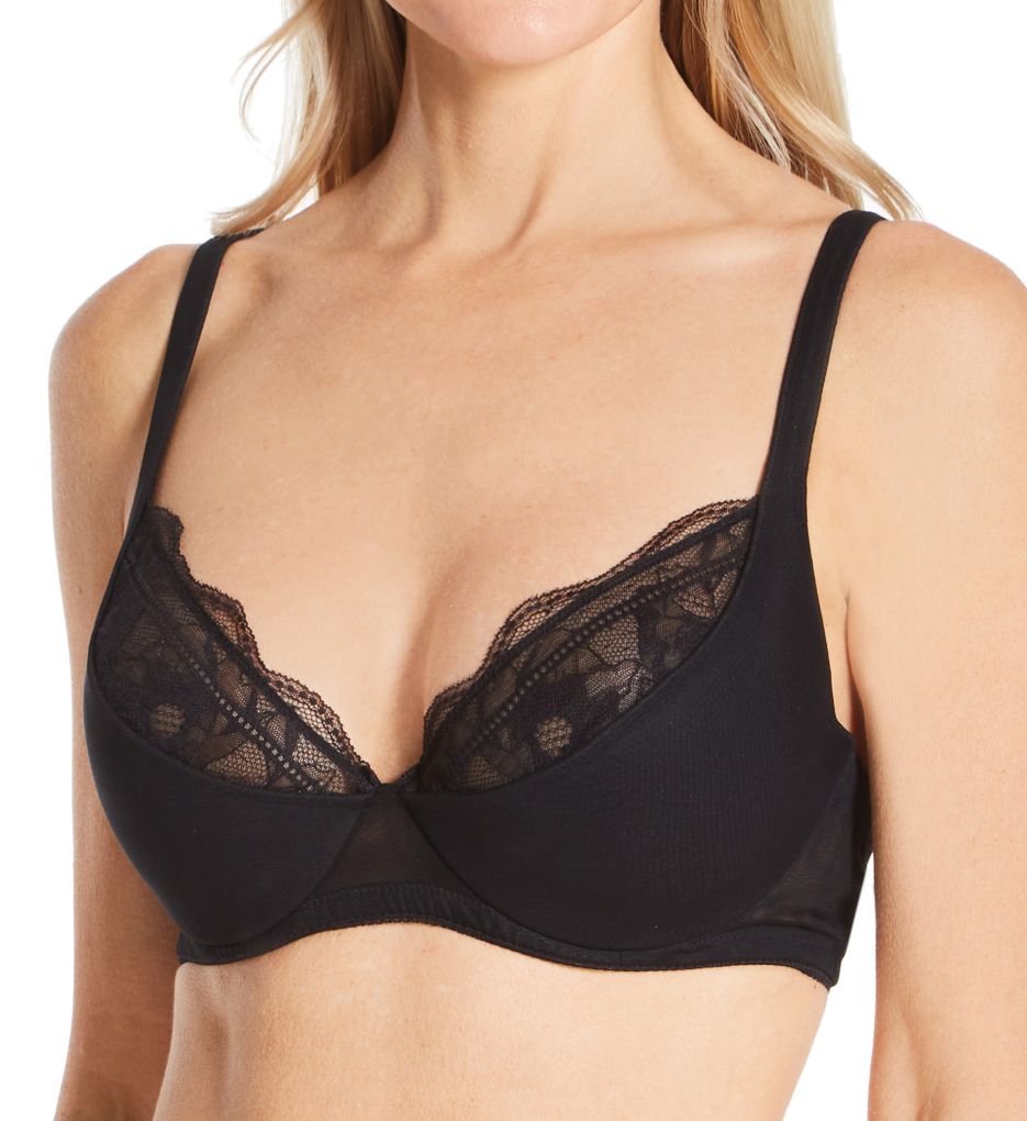 La Perla Studio Adjustable Strap Underwire Padded Bra In Purple in Black