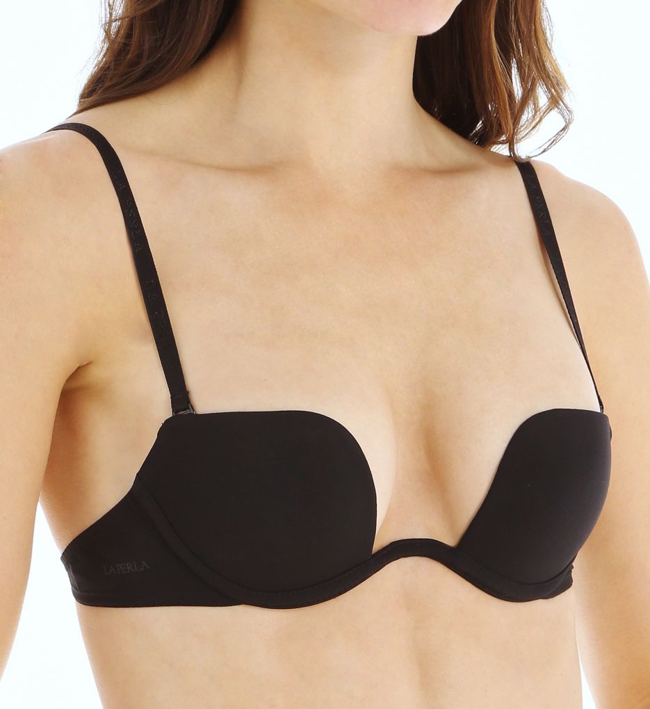 Black non-wired padded push-up bra - La Perla - UK
