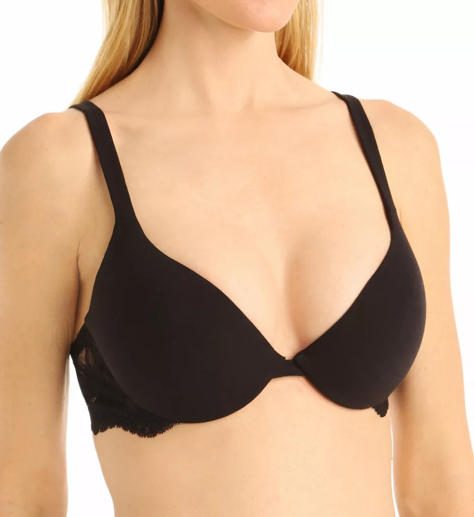 Souple Push Up Bra with Lace Wings Black 36A