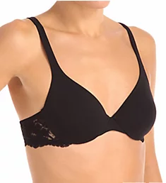 Souple Underwire Bra with Lace Wings Black 32B