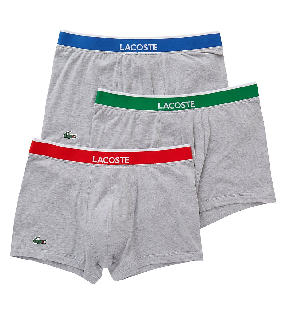 Lacoste RAM8314 Colours Cotton Stretch Trunks - 3 Pack (Navy/Grey/Red)