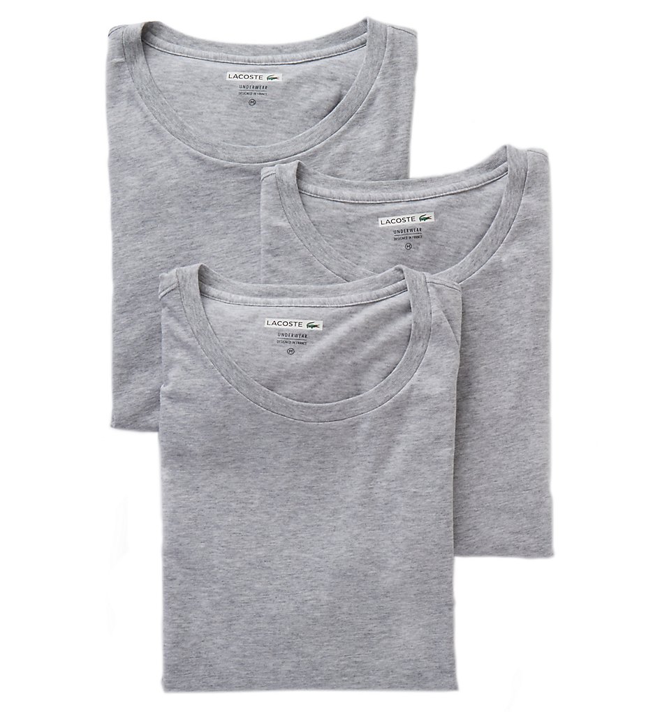 Lacoste RAM8701 Essentials 100% Cotton Crew T-Shirts - 3 Pack (Grey)