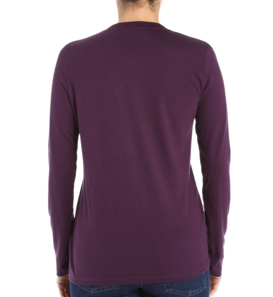 Long Sleeve Cotton Jersey V-Neck T-Shirt