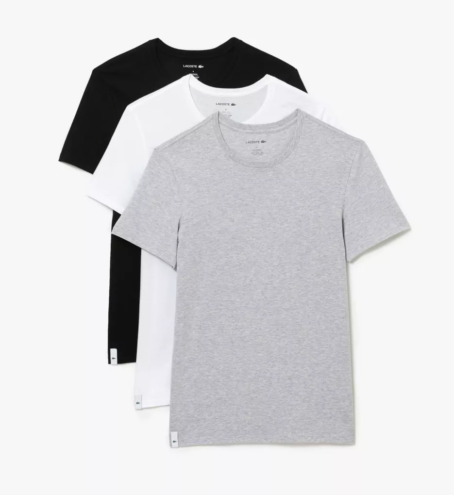 Essential 100% Cotton Crew Neck T-Shirts - 3 Pack White/Silver/Black XL
