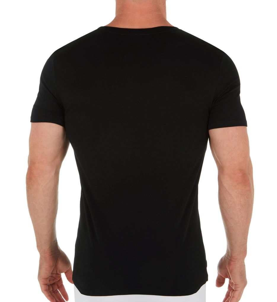 Essential 100% Cotton V-Neck T-Shirts - 3 Pack BLK M by Lacoste