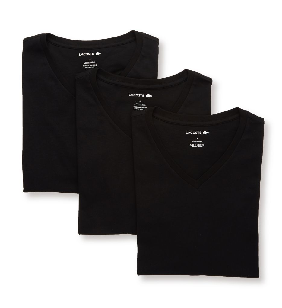 Cotton V-Neck T-Shirts - 3 Pack BLK M by Nautica