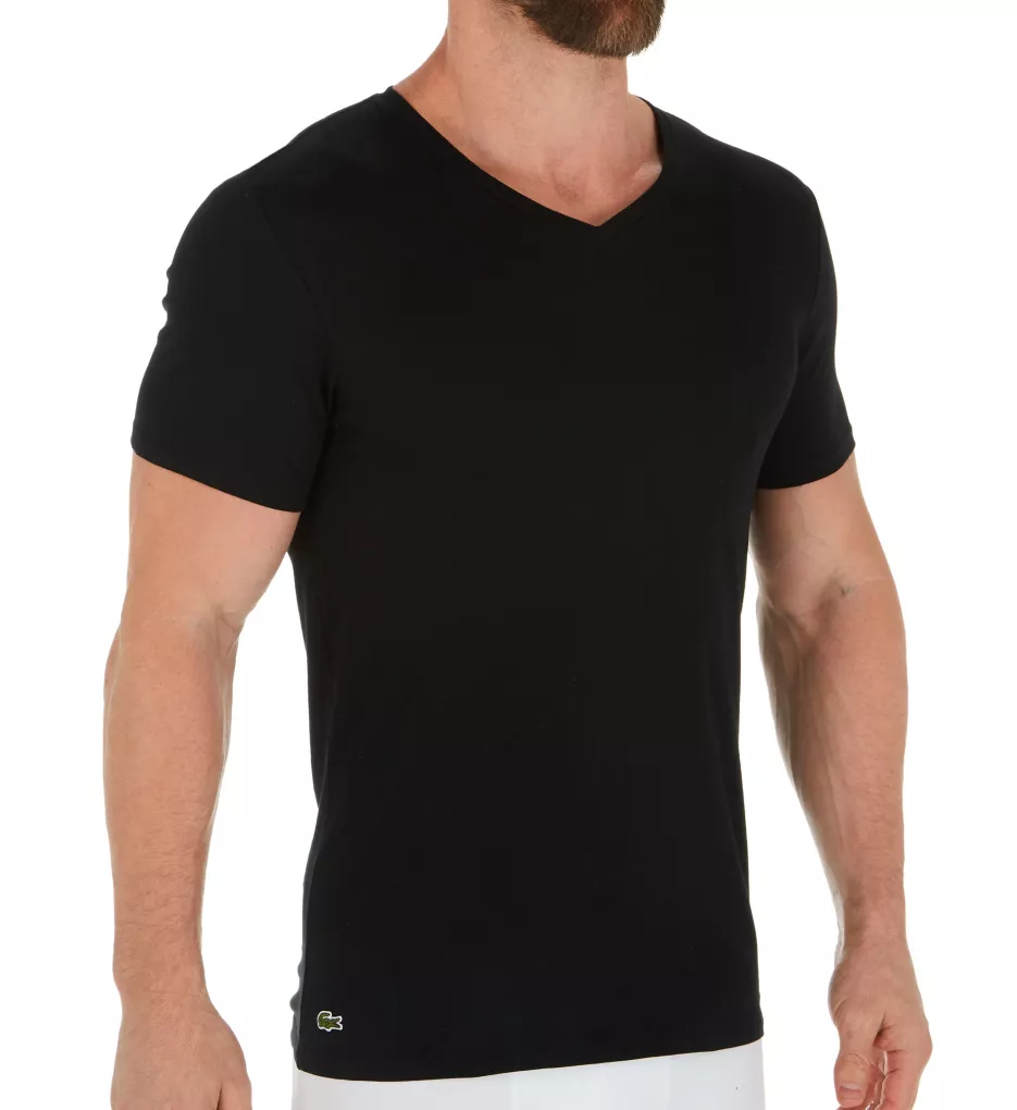 Essential 100% Cotton V-Neck T-Shirts - 3 Pack BLK M