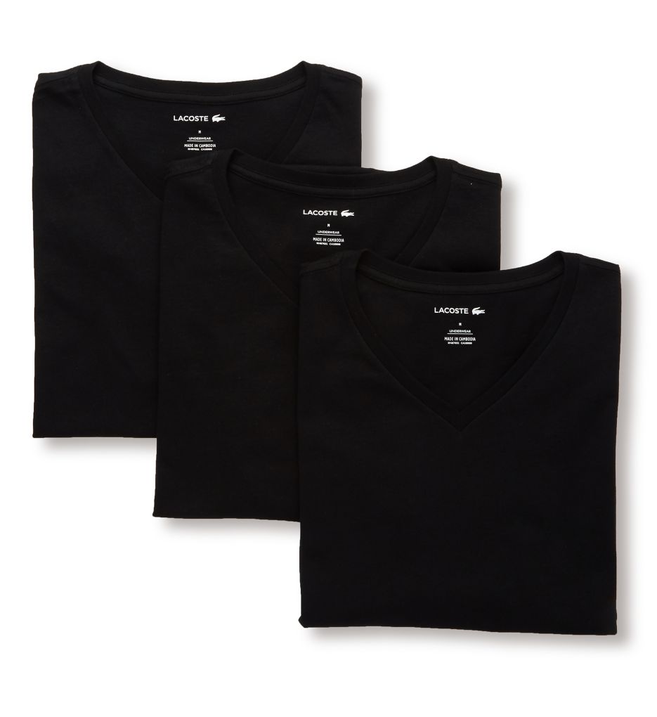 Essential Slim Fit V Neck T Shirts 3 Pack by Lacoste