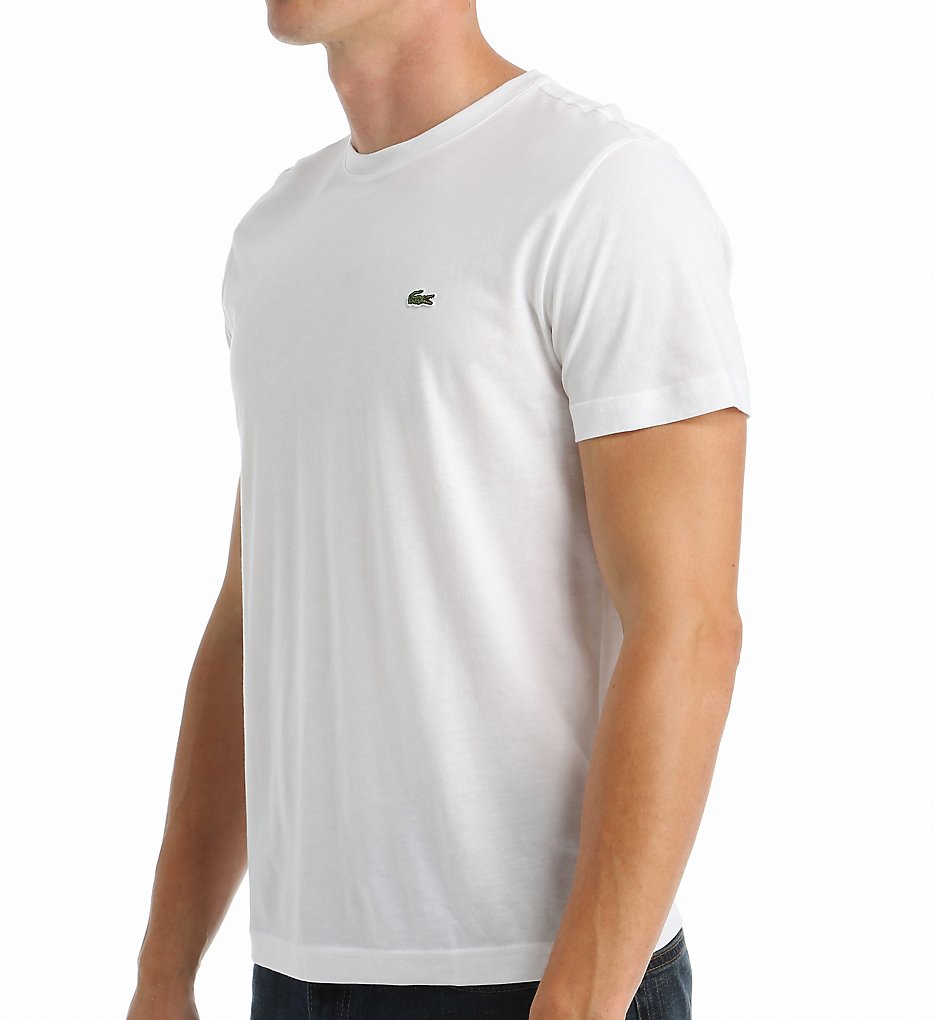 Lacoste TH5275-51 Pima 100% Cotton Crew Neck Short Sleeve T-Shirt (White)