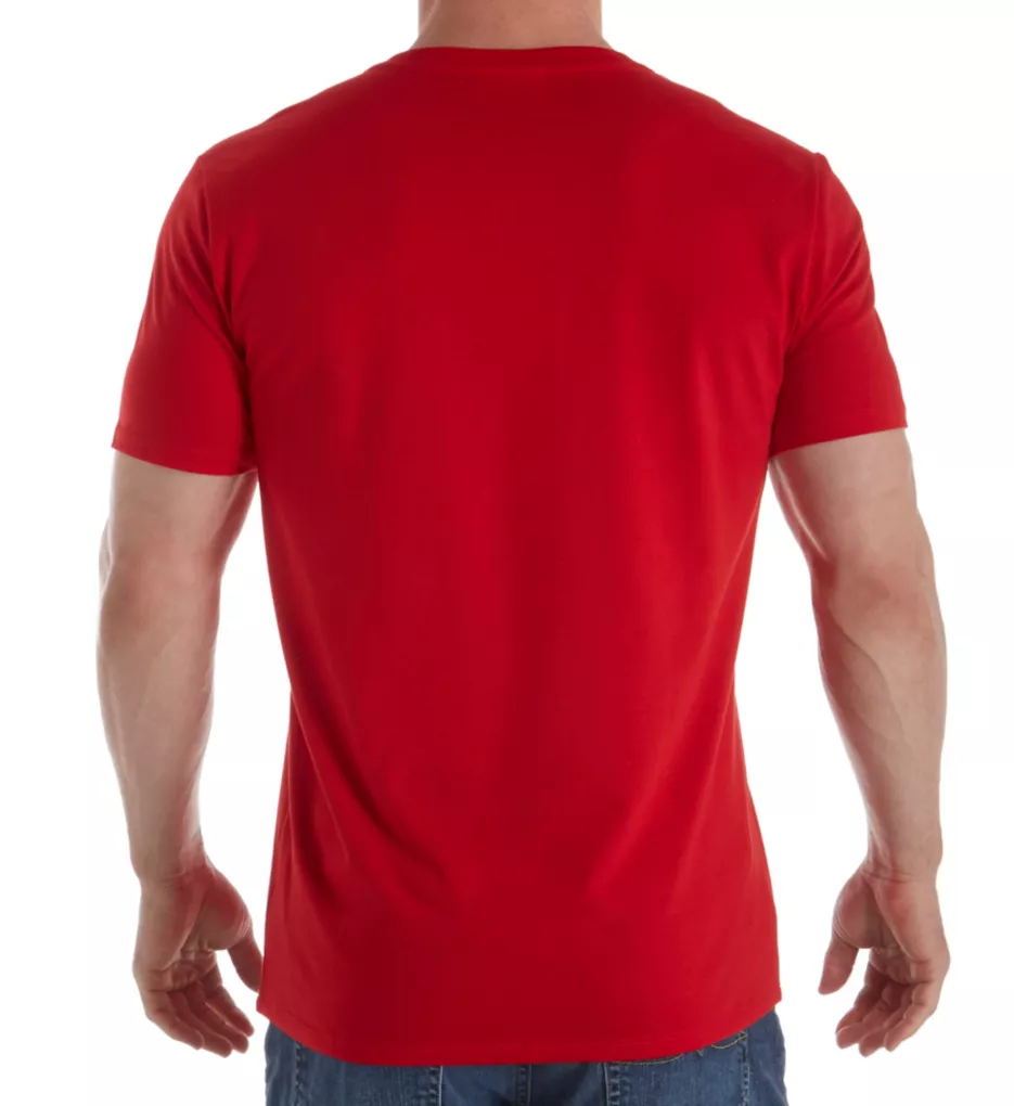 Pima Short Sleeve V-Neck T-Shirt RED M